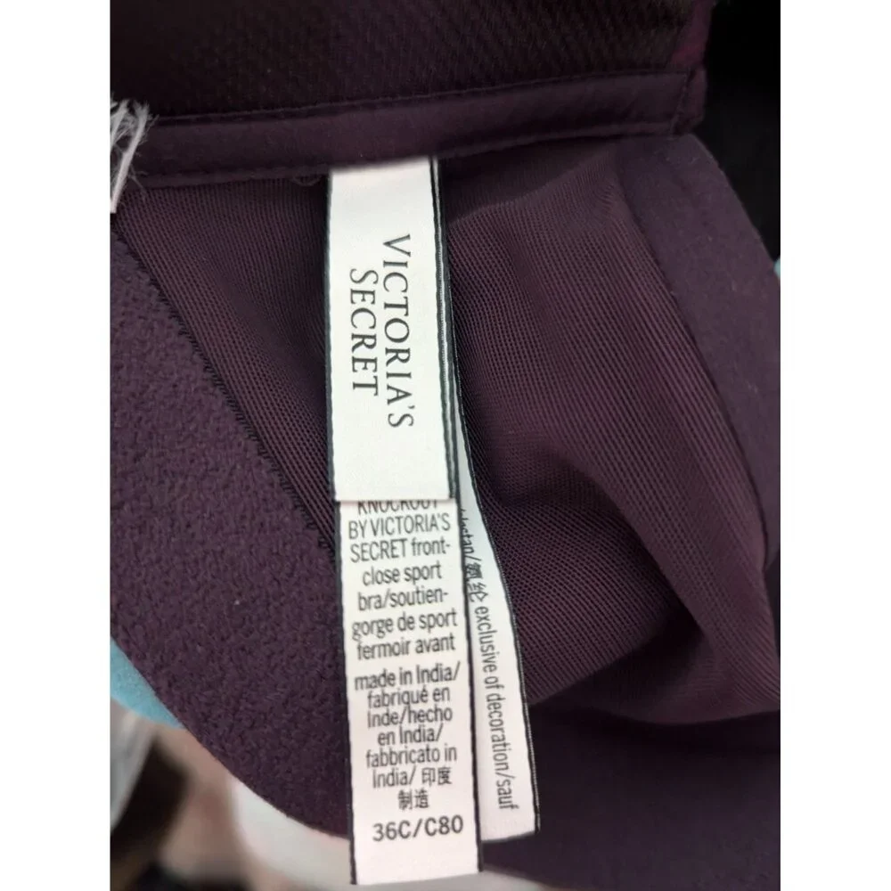 Knockout by Victorias Secret Purple Front-Close Sports Bra 36C Adjustable Straps - Picture 6 of 9